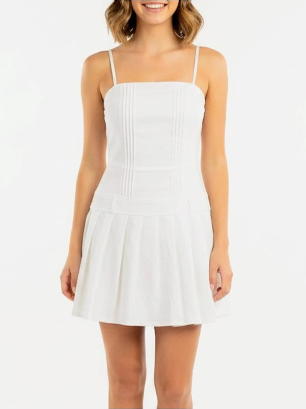 White Wild Fable Pleaded Mini Dress Size M